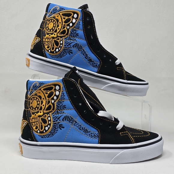 VANS SK8-HI Dia De Muertos Sneaker Men\'s Black Butterfly Golf Skull Size 3.5 New main image 9